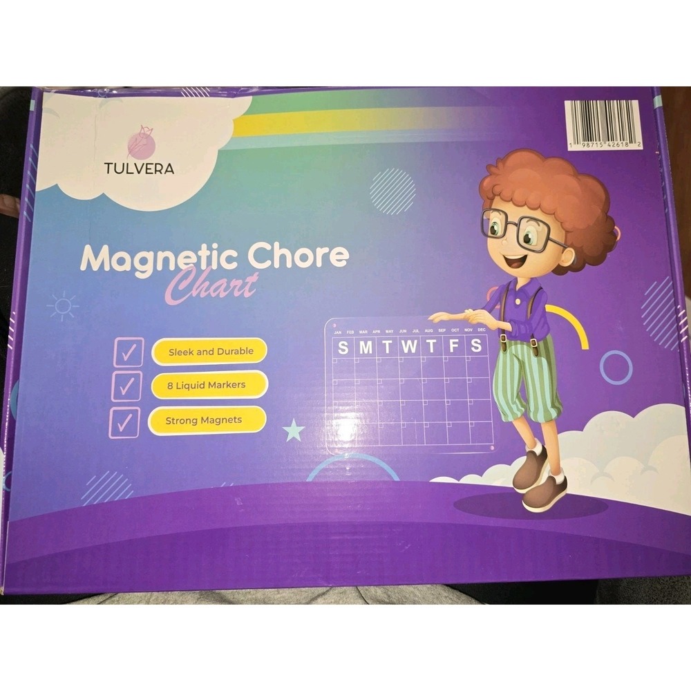 Acrylic Magnetic Chore Chart for Kids, 12"x16" Reward Responsibility Chart s6